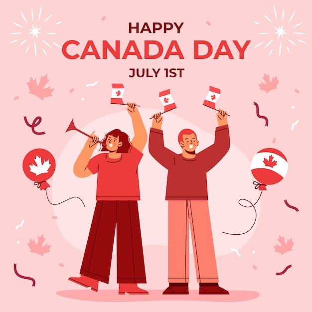 Illustration plate pour la célébration de la fête du canada