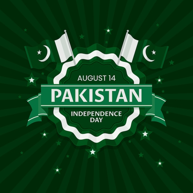 Vecteur gratuit illustration plate pour la célébration de la fête de l'indépendance du pakistan