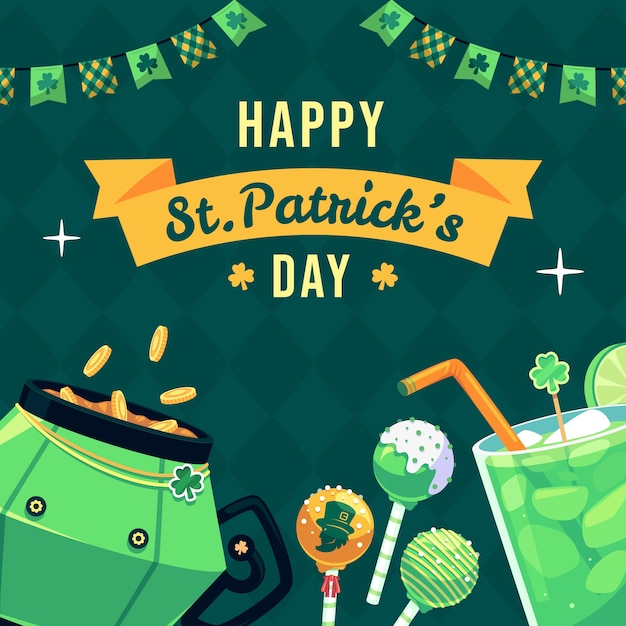 Vecteur gratuit illustration plate pour la célébration de la fête de saint patrick.