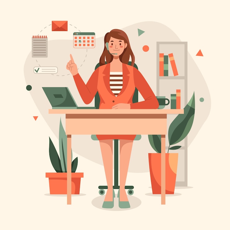 Vecteur gratuit illustration plate pour la célébration de la journée du secrétaire