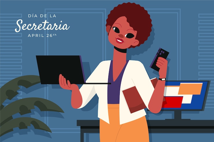 Vecteur gratuit illustration plate pour la célébration de la journée du secrétaire