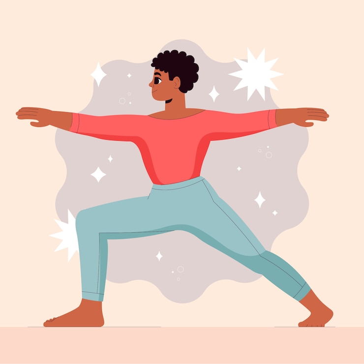 Vecteur gratuit illustration plate pour la célébration de la journée internationale du yoga
