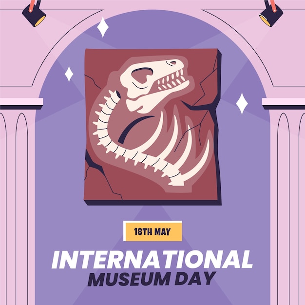 Illustration plate pour la célébration de la journée internationale des musées
