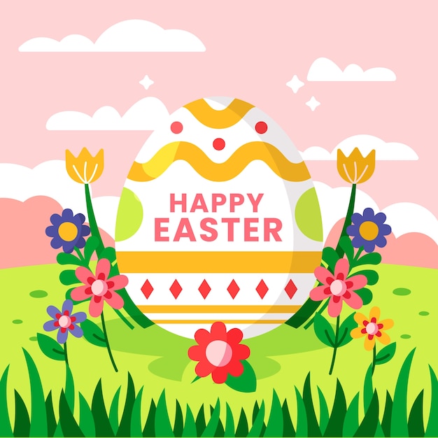 Vecteur gratuit illustration plate pour la célébration de pâques