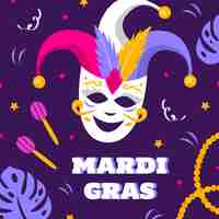 Vecteur gratuit illustration plate pour le festival du mardi gras