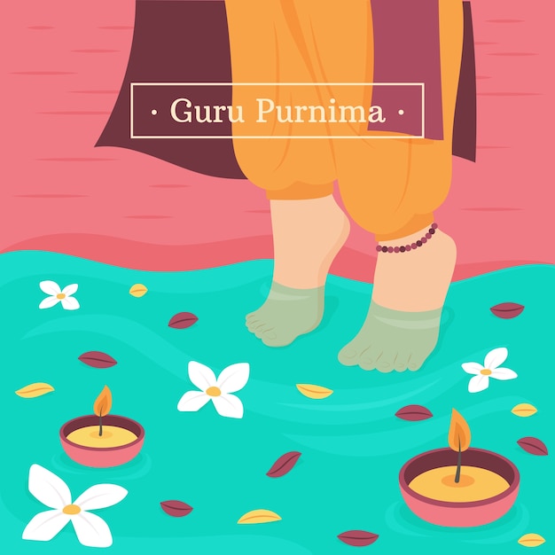 Vecteur gratuit illustration plate pour gourou purnima