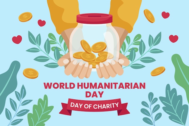 Illustration Plate Pour La Journée Humanitaire Mondiale