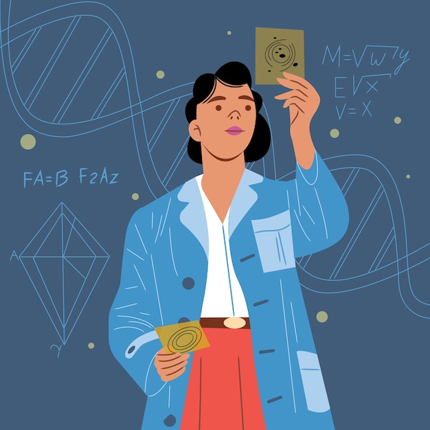 Illustration Plate Pour La Journée Internationale Des Femmes Et Des Filles Dans La Science