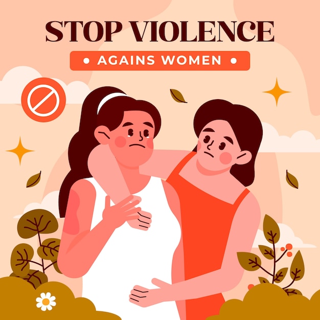 Vecteur gratuit illustration plate pour la journée internationale pour l'élimination de la violence contre les femmes