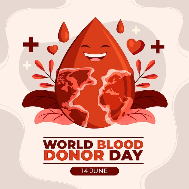 Illustration plate pour la journée mondiale du donneur de sang