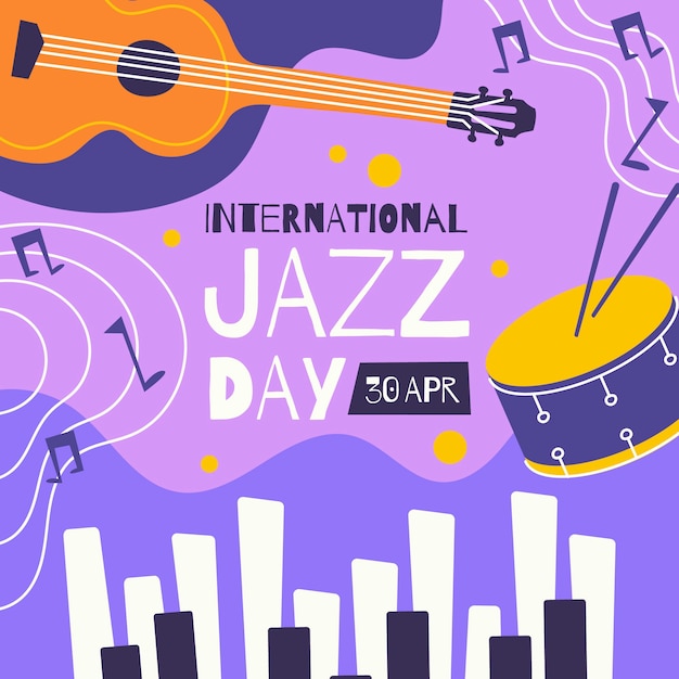 Illustration Plate Pour La Journée Mondiale Du Jazz