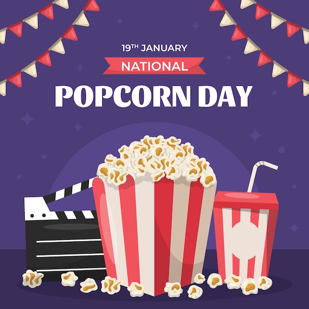 Illustration Plate Pour La Journée Nationale Du Pop-corn