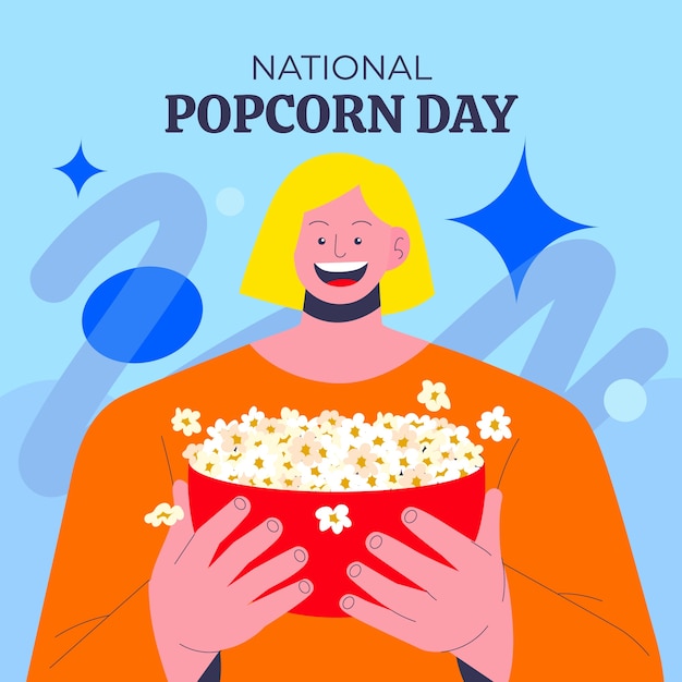 Illustration Plate Pour La Journée Nationale Du Pop-corn