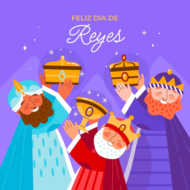 Vecteur gratuit illustration plate pour reyes magos