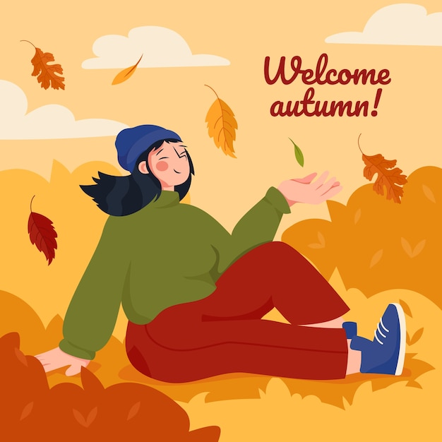 Vecteur gratuit illustration plate pour la saison d'automne