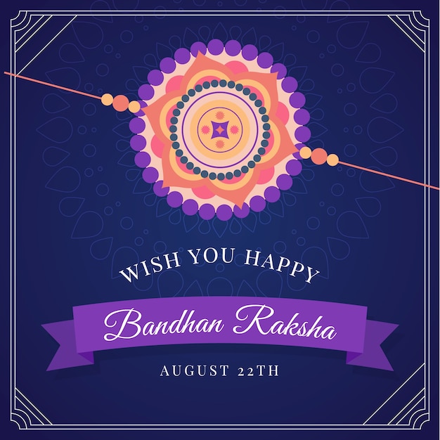 Vecteur gratuit illustration plate de raksha bandhan avec talisman