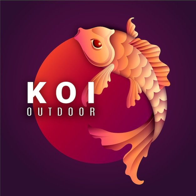 Illustration de poisson koi dégradé