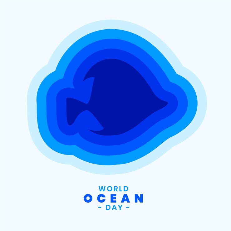 Vecteur gratuit illustration de poisson de style papier pour la journée mondiale de l'océan