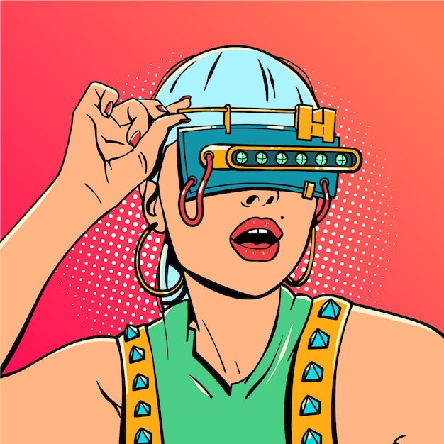 Illustration De Pop Art Et De Technologie Dessinée à La Main