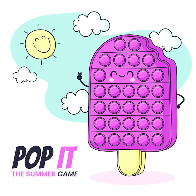 Illustration pop it dessinée à la main