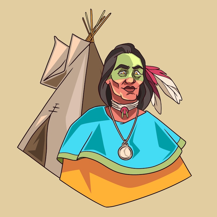 Vecteur gratuit illustration de portrait apache dessiné à la main