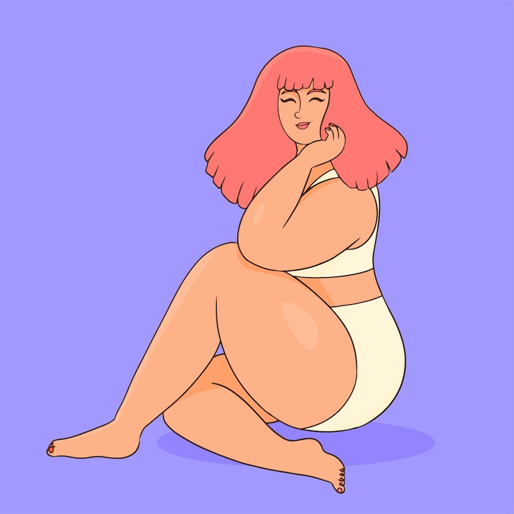 Vecteur gratuit illustration positive du corps dessiné à la main