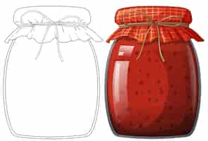 Vecteur gratuit illustration de pot de confiture fait maison