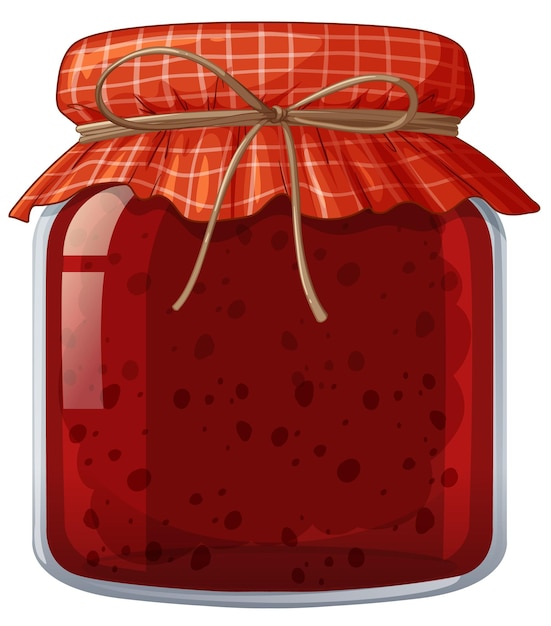 Vecteur gratuit illustration d'un pot de confiture de framboise fait maison