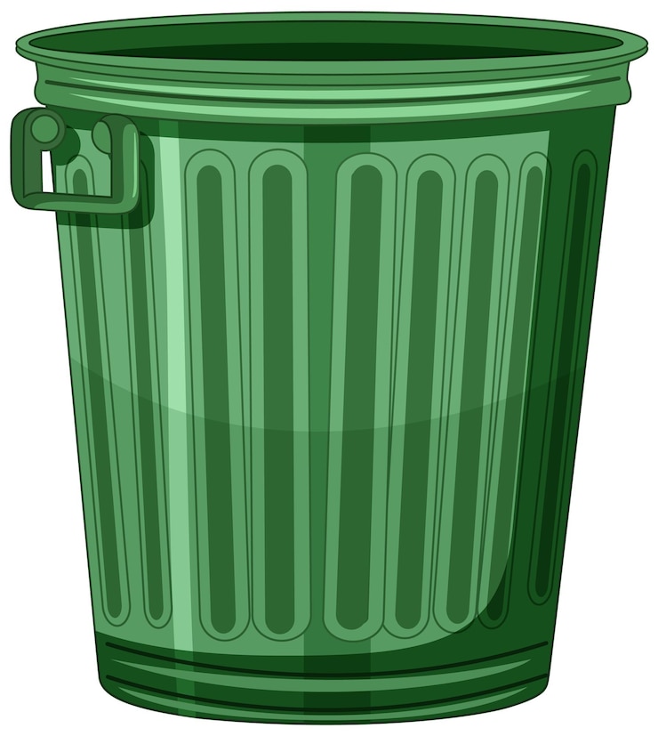 Vecteur gratuit illustration de la poubelle vectorielle verte