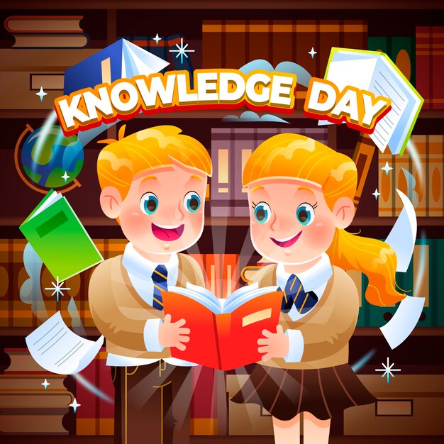Illustration Pour La Célébration De La Journée De La Connaissance