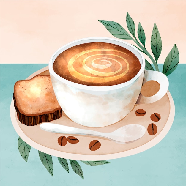 Vecteur gratuit illustration pour la célébration de la journée internationale du café