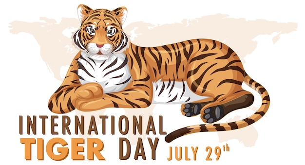 Vecteur gratuit illustration pour célébrer la journée internationale du tigre