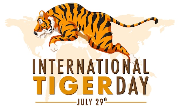 Illustration Pour Célébrer La Journée Internationale Du Tigre