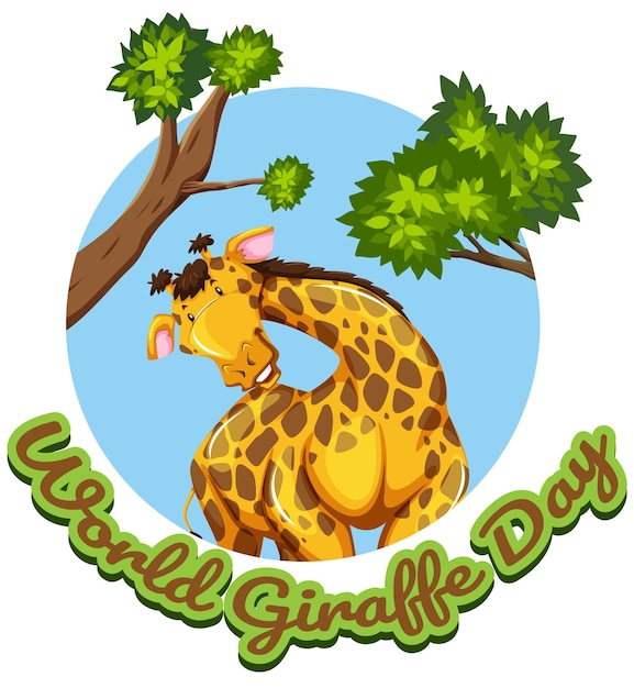 Vecteur gratuit illustration pour célébrer la journée mondiale de la girafe