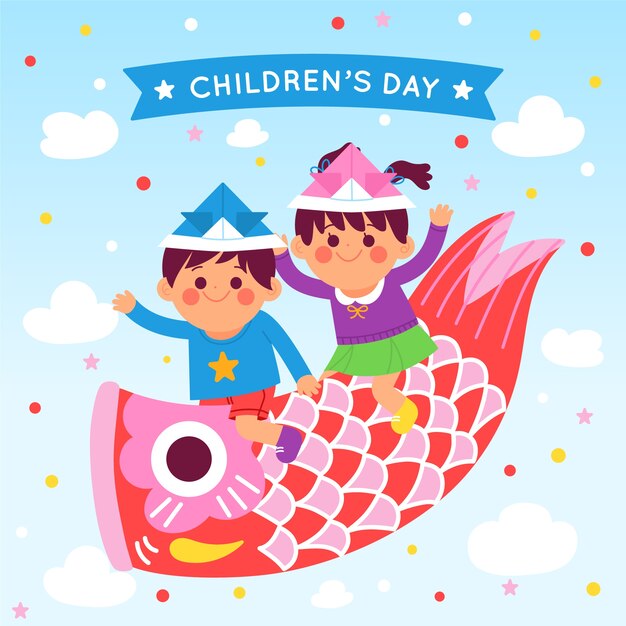 Illustration pour enfants plats dessinés à la main