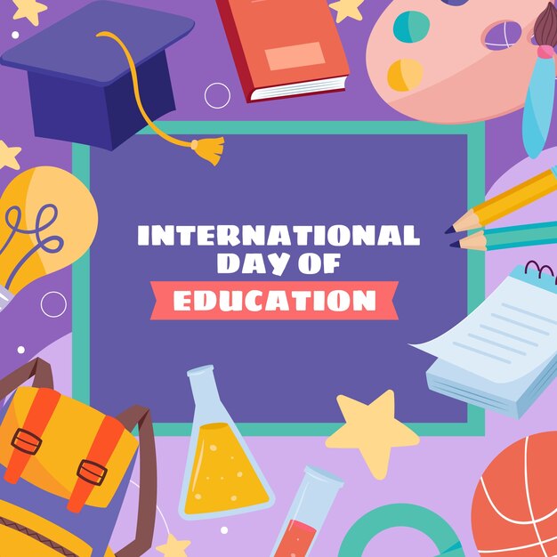 Vecteur gratuit illustration pour la journée internationale de l'éducation