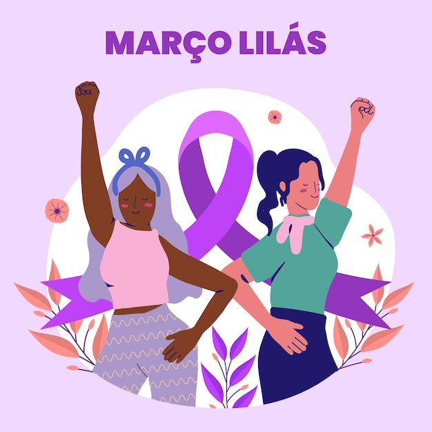 Vecteur gratuit illustration pour la sensibilisation brésilienne marco lilas