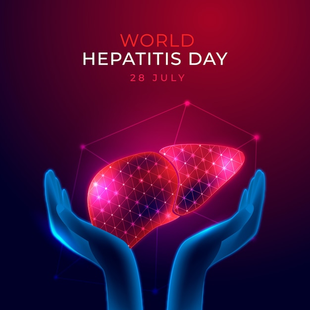 Vecteur gratuit illustration pour la sensibilisation à la journée mondiale de l'hépatite