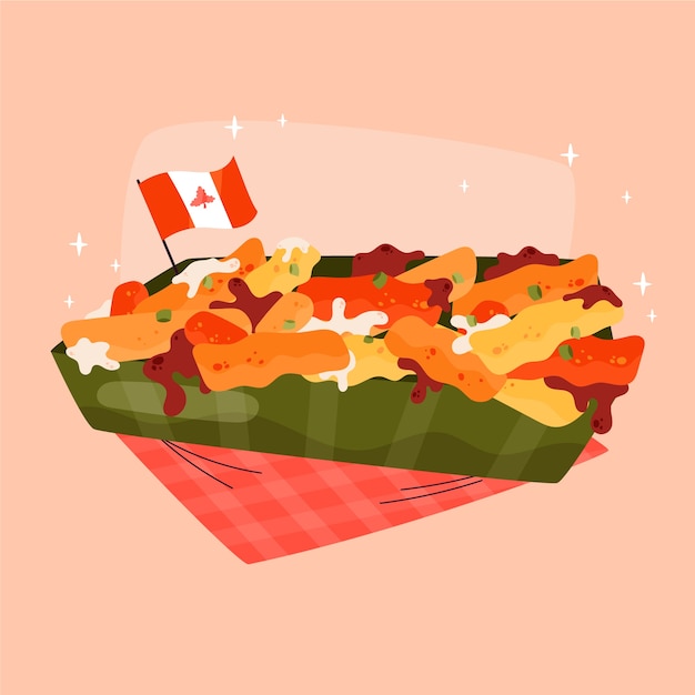 Illustration De Poutine Dessinée à La Main