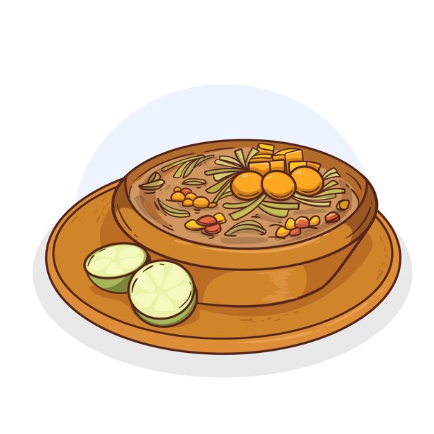 Illustration de pozole délicieux dessinés à la main