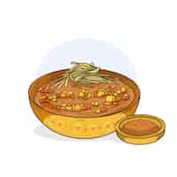 Vecteur gratuit illustration de pozole délicieux dessinés à la main