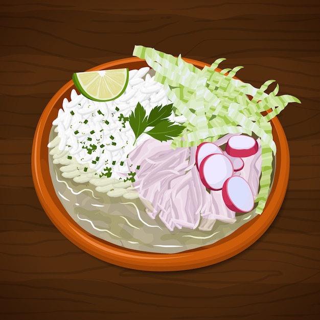 Vecteur gratuit illustration de pozole délicieux dessinés à la main