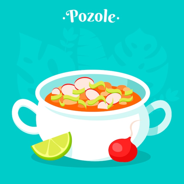 Vecteur gratuit illustration de pozole dessinée à la main