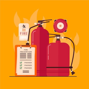 Illustration de prévention des incendies dessinée à la main
