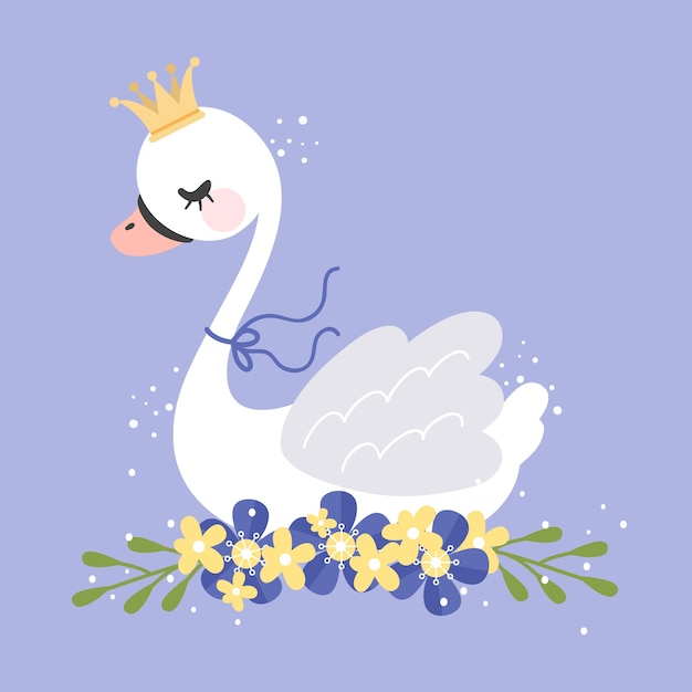 Vecteur gratuit illustration de la princesse cygne