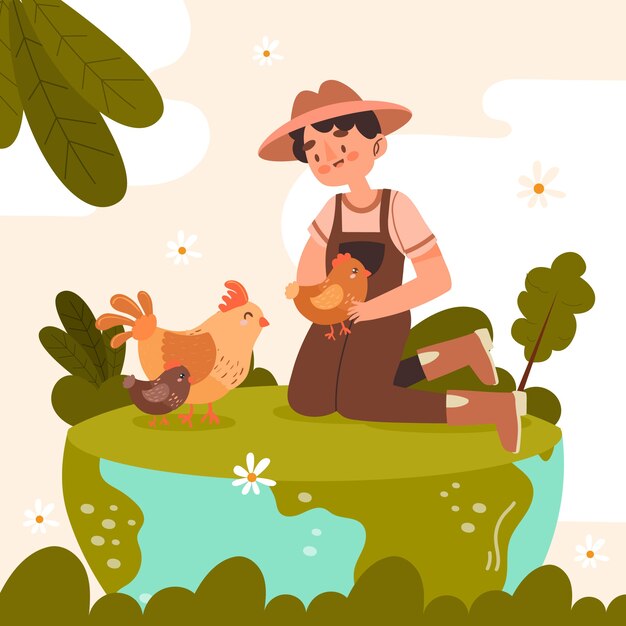 Illustration de protection de l'environnement dessinée à la main