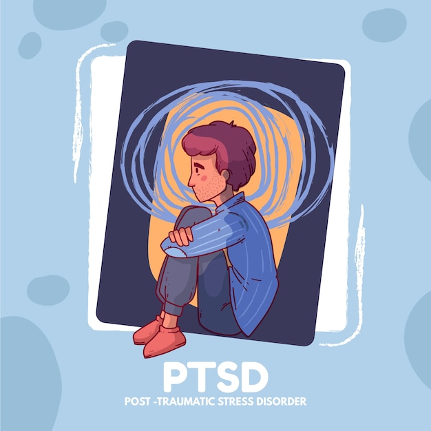 Illustration de ptsd dessinée à la main