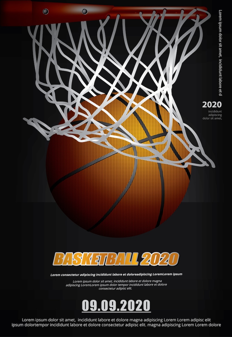 Vecteur gratuit illustration publicitaire de basket-ball