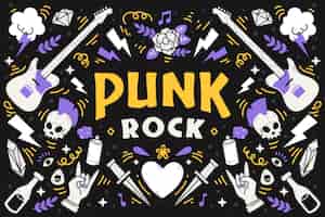 Vecteur gratuit illustration punk rock design plat