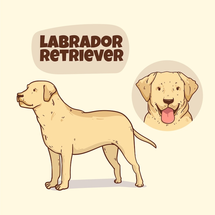 Vecteur gratuit illustration de races de chiens dessinés à la main